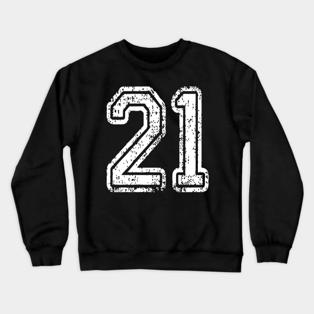 Number 21 Grungy in white Crewneck Sweatshirt by Sterling